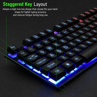 LDKai 832 Mini LED Backlit Membrane Keyboard Mouse Combos 104 Tombol untuk iPad Android Tablet Notebook Desktop PC Gaming