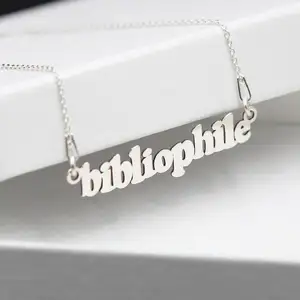manufactured in china customized letter molding classic design fashion jewelry gold filled dainty necklaces