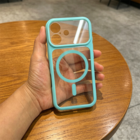 Coque de téléphone portable magnétique transparente néon colorée pour iPhone 18 17 16 15 14 Pro Max, coque antichoc couleur bonbon pour iPhone 17