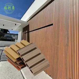 फैक्टरी मूल्य की लकड़ी अनाज लक्जरी फ्लैट ठोस Cladding खोखले आउटडोर धातु डब्ल्यूपीसी दीवार पैनल