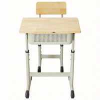 Ensemble table et chaise d'étude durables pour enfants avec tiroir de rangement pour jouets et crochet à livres, mobilier scolaire coloré à bords arrondis anti-pincement