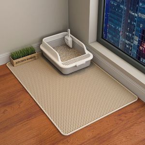 EVA <b>Cat</b> Litter <b>Mat</b> Beige 55X75cm Anti Splash Double Layer Filter Pet Supplies For <b>Cat</b> - Product Image 1