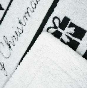 Giftable 3D Jacquard Cationic Christmas Print Sherpa Fleece Blanket for Home Fuzzy Soft Cozy Thick Warm Customized Throw Blanket - Product Image 6