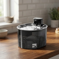 Distributeur d'eau sans fil à induction pour animaux de compagnie avec cycle double couche, fontaine à eau automatique silencieuse pour chiens et chats, étanche IPX5