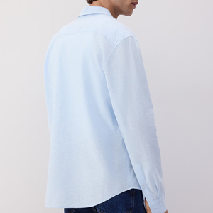 Camicie Classiche da <span class=keywords><strong>Uomo</strong></span> di Alta Qualità, Slim Fit, Comode, in <span class=keywords><strong>Misto</strong></span> <span class=keywords><strong>Lino</strong></span> a Maniche Lunghe - Product Image 2