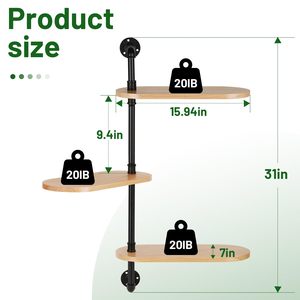 Moderna Scaffalatura Girevole a 3 Livelli in Ferro Verniciato a Polvere Antiruggine per Interni/Esterni, da Appendere alla Finestra, per Esporre <span class=keywords><strong>Vasi</strong></span> di Fiori - Product Image 2