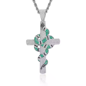 Pendentif Croix Hip Hop Personnalisé en Moissanite Plaqué Or Argent Sterling 925, Bijou Unisexe Tendance pour Fêtes et Accessoires de Mode - Product Image 5