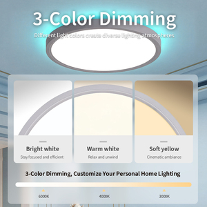 Modern Smart LED <b>Ceiling</b> <b>Light</b> Dimmable with Remote Control Ultra Thin 3CCT Changeable Backlit Ambient Lamp for Living Room - Product Image 4