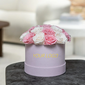 Lovebay Design personnalisé roses éternelles en gros 7roses pour toujours roses dans une boîte longue durée vraies roses conservées dans une boîte ronde - Product Image 3