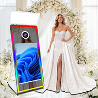 Installation rapide, machine de photomaton miroir magique de 65 pouces, compatible avec imprimante, écran tactile de 43 pouces, miroir selfie pour photomaton
