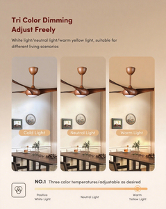 Moderne Indoor Home Hotel Decoratieve Led Dimbare Geluidsarme 52-Inch Dc Motor Abs 3 Blades Afstandsbediening Plafondventilator 5 Jaar - Product Image 4