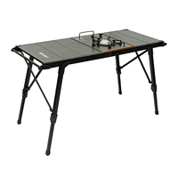Table d'appoint de camping légère en aluminium, pliable et portable, avec pieds réglables