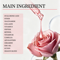 Sérum Visage Anti-Âge au Collagène Dragon Blood, Niacinamide, Acide Hyaluronique, Réparateur, Raffermissant, Céramide pour les Rides et Ridules