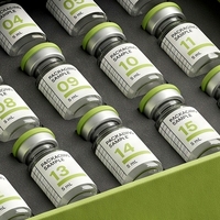 Boîte rigide noire personnalisée pour flacons de peptides, impression offset et sérigraphie sur éponge