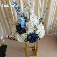 Hochzeitsblumenarrangements MoKtong Natürlich Aussehende Seiden-70cm-Blaue Weidenblatt-Kirschblüten-Blumenkugeln für Babypartys