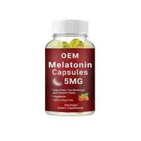 Capsules de mélatonine naturelle OEM pour adultes, complément alimentaire relaxant pour le sommeil, pour hommes et femmes, 60 gélules par flacon