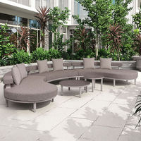 Ensemble de chaises et de tables de jardin de luxe en aluminium pour l'extérieur Mobilier de patio élégant pour balcon avec table d'accueil