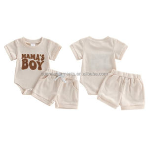 Conjunto de Ropa Casual de Verano para Bebé Niño, con Estampado de Letras MAMAS BOY, Fabricación Personalizada con MOQ Bajo - Product Image 1