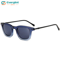 Lunettes de soleil carrées rétro polarisées de luxe haut de gamme, personnalisées, fabriquées à la main en acétate et métal