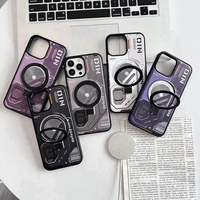 Coques de téléphone portable personnalisées tendance, peintes aux UV, en TPU+PC, anti-chocs, avec support magnétique et 5 couleurs