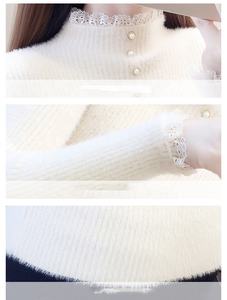 2023秋冬厚手のセーター女性ニットリブプルオーバーセーター長袖Oネックスリムジャンパーソフトウォームプルファムトップス - Product Image 6