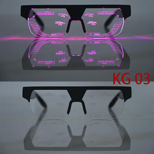 Lunettes lumineuses LD, monture noire, verres PC UV400, réglables, pour hommes, pour fêtes et spectacles, KG03 - Product Image 1