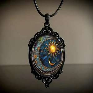 الأكثر مبيعًا قلادة ساحرة من حجر اليقطين القوطي الوردي من الزجاج القوطي الأنيق للهالوين - Product Image 5