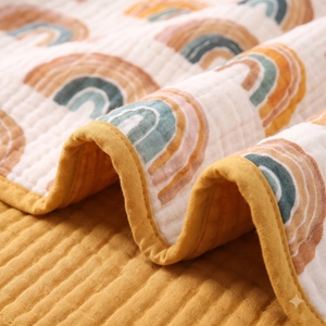 Coperta per Neonati a Sei Strati in Mussola di Cotone Organico con Stampa Floreale 120*120cm Morbida per la Cura del <span class=keywords><strong>Neonato</strong></span> - Product Image 2
