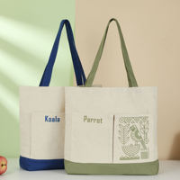 Tas Belanja Kanvas Katun Tebal 12oz, Tahan Lama, Dapat Digunakan Kembali, Pegangan yang Diperkuat, Logo Custom, Grosir, Partai Besar