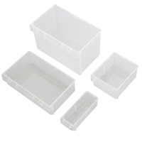 4PCS Petite boîte à outils en plastique Armoire de rangement pour quincaillerie artisanale Boîte à tiroirs Compartiment Set Modulaire Tiroir de rangement Pièces Organisateur Set