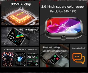 2.01 "Bluetooth thông minh Đồng hồ màn hình cảm ứng tin nhắn nhắc nhở Bluetooth cuộc gọi thể thao kỷ lục thể thao ngoài trời đồng hồ thông minh cho nam giới và phụ nữ - Product Image 6