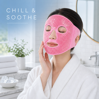 Masque facial réfrigérant doux et ajustable avec billes de glace, réutilisable et écologique