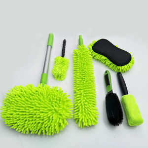 Kit de Limpieza para Auto, Juego de 6 Piezas, Herramientas de Lavado de Microfibra Verdes para Detallado de Vehículos - Product Image 1