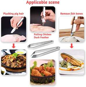 キッチンガジェット環境にやさしいステンレス鋼魚骨ピンセット毛皮骨トング - Product Image 3