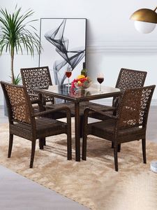 Ngoài trời Stackable ban công kim loại wicker Ratan ăn mía ăn cánh tay Bistro nhựa mây ghế Patio đồ nội thất ghế vườn - Product Image 4