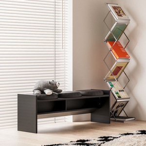 Scandinavian Solid Wood Shoe Bench With Leather Cushion Storage For Entryway Living Room - Product Image 4