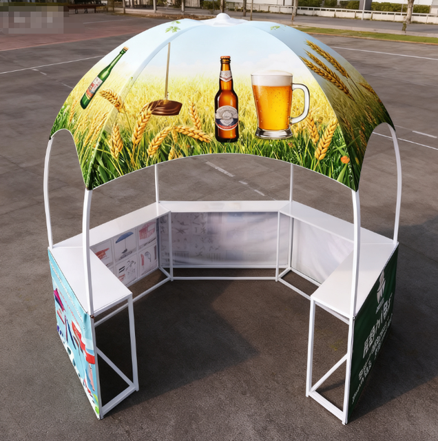 Outdoor Heavy Duty Large 10X10ft Trade Show Customized Hexagonal Booth Dome Shaped Tent Advertising Kiosk Counter Canopy