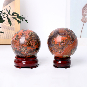 Wholesale Natural Healing <b>Crystal</b> <b>Balls</b> Druzy Red Money Agate Stone <b>Crystal</b> Spheres for Decoration - Product Image 6