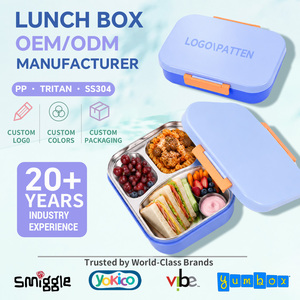 Kids Stainless Steel <b>Lunch</b> <b>Box</b> 4 Compartments Leak Proof Bpa Free PP Removable Lid Rectangle Design for <b>Children</b> - Product Image 1