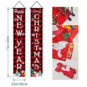 Felices Parejas Navideñas para Colgar en la Puerta del Porche, Decoración de Pared Exterior, Pancartas de Bienvenida - Product Image 3