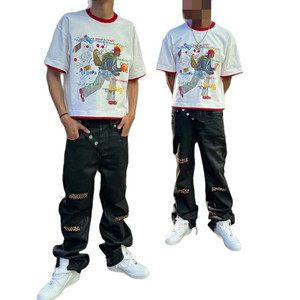Camisetas Estampadas para Hombre, 240 GSM, Algodón, Cuello Redondo, Logotipo Personalizado, Camisetas de Hombre Personalizadas al por Mayor, Alta Calidad, Estilo Urbano - Product Image 3