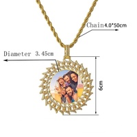 Collar con Colgante de Foto Personalizado, Collar con Imagen Personalizada de Acero Inoxidable, Collar con Foto en Color Zircon