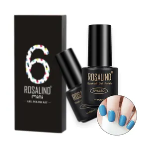 Rosalind fluorescent colors gel polish set 7ml bright colors manicure nails design 6pcs/kit gel polish kit for wholesale