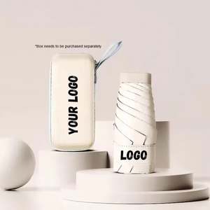 Nouveau design Parapluie de marque pliable en cinq sections, mini parapluie de poche soleil/pluie, cadeaux d'affaires, boîte rigide, protection UV - Product Image 5