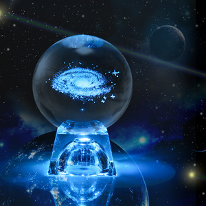 60mm Crystal Solar System Planet 3D sistema inciso al Laser sfera di cristallo con Base a LED - Product Image 2