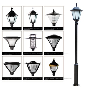 Lampadaire de jardin extérieur en fer avec abat-jour en verre LED, lumière blanc chaud doux 2700K, IP66, non-démontable, AC 220V, capteur de mouvement, alimenté par énergie solaire - Product Image 2