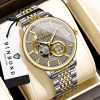 BINBOND 2026 Nuevo Modelo Original Relojes de Lujo para Hombre Correa de Acero Resistente al Agua Reloj Mecánico Luminoso para Hombre