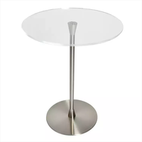 Podio de mesa de acrílico transparente moderno con soporte de acero para restaurantes, bodas, oficinas y aulas