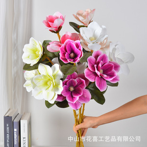 Flor Artificial de Magnolia, Rama Individual, Tacto Real, Plástico PVC/PU, Decoración para el Hogar, Navidad - Product Image 2