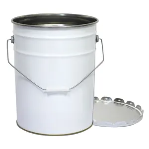 Customized 5 Gallon Bucket 20 Liter Iron Drum Barrel Container Metal Empty Paint Chemical Pail Bucket With Lid
